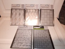 Darice Lot X5 New Embossing Folders Diagonal, Octagon, Clouds, Shapes, Circles