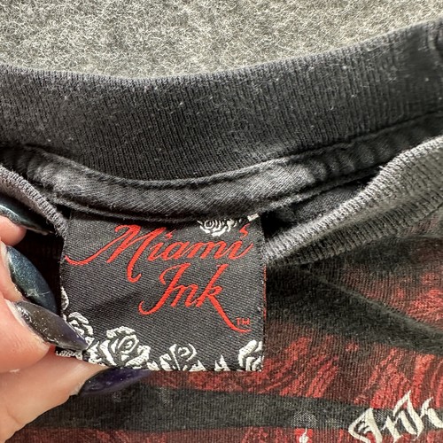 Miami Ink Shirt Mens Large Black Dragon Tattoo Graphic Asian Script Tee 2008 - Picture 7 of 12