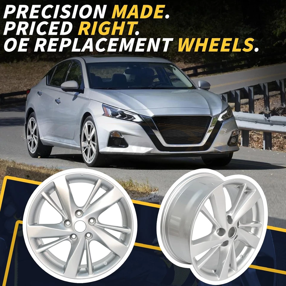 Llanta de repuesto 17" 🔥Plata para Nissan Altima 2013-2016 calidad OEM 62593 Foto 3 de 4