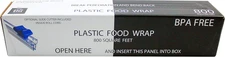 Plastic Food Wrap- 800 SQ. FT. BPA-Free, Includes Optional Slide Cutter, Extra C