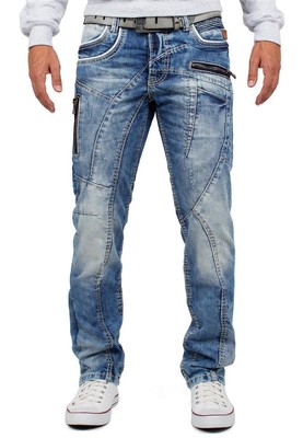 Cipo & Baxx Herren Jeans Denim Mens Pants Hose Freizeithose Clubwear Used-Style
