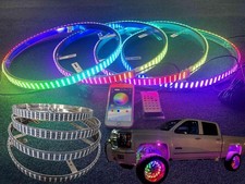 Lighting - 4PCS 15.5" 4 Rolls Quad Row RGB Dream Color Chasing LED Wheel Ring...