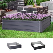 Raised Garden Bed Outdoor Galvanised Planter Kit Flower Vegetables