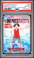 2026 ONE PIECE COLLEGE BASKETBALL: US VOYAGE PROMOS #055 MONKEY D. LUFFY PSA 10