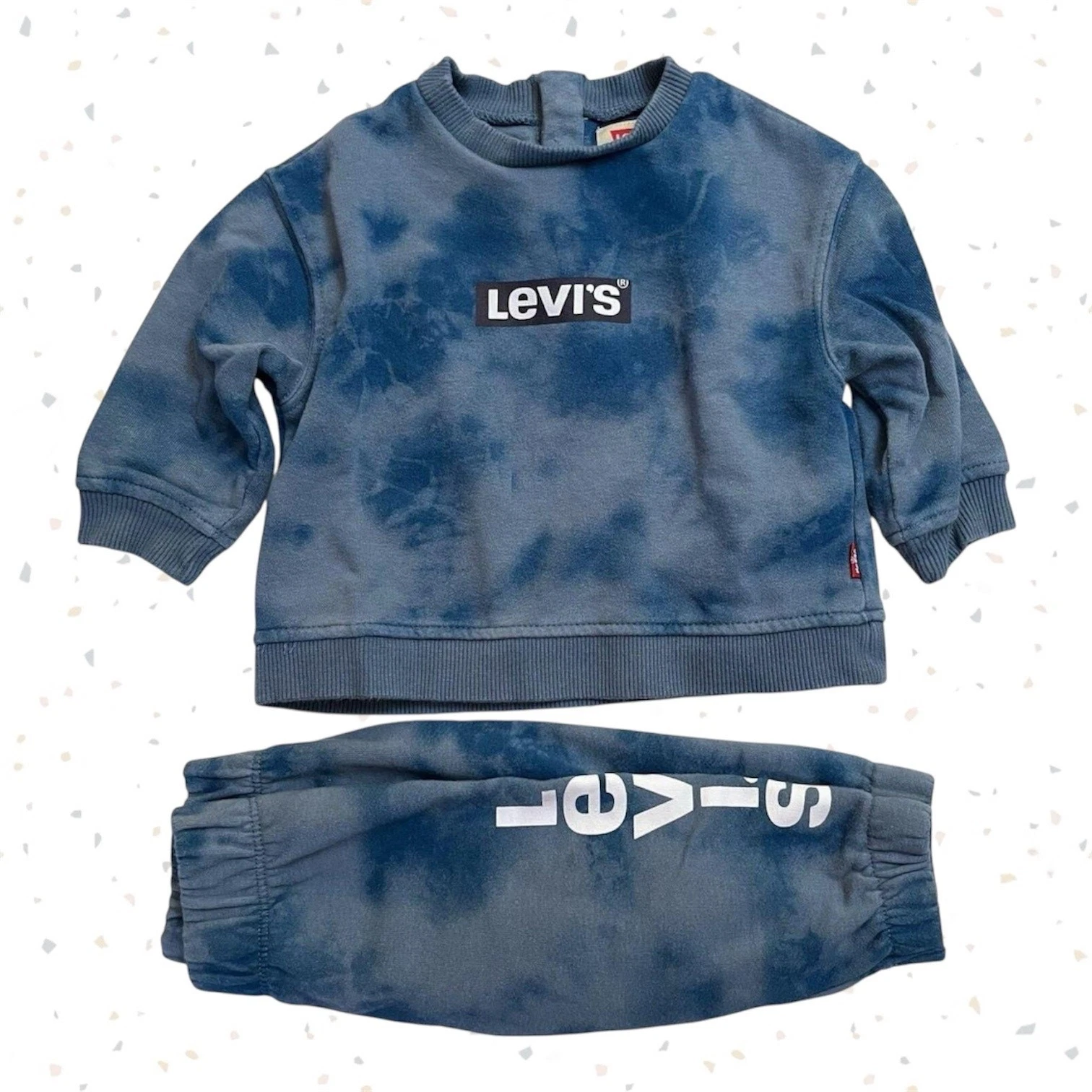 Levi’s Blue Tie Dye Baby Sweatsuit Sweatshirt Sweatpants Matching Set 6 Months