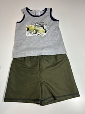 VTG 90  s Sz 6 Boys Athletic Shirt/Short Set Racing Set Summer Kid Outfit