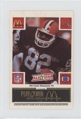 1986 McDonald's Play & Win All-Star Team Black Tab Ozzie Newsome HOF 1m8
