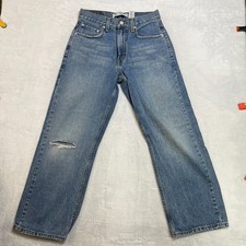 Levi  s 569 Loose Straight Jeans Women's 14 Blue Denim Distressed Classic - 27x27