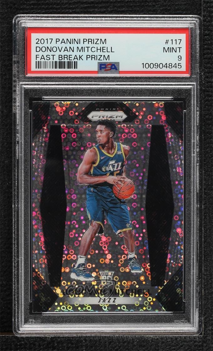 2017-18 Panini Prizm Fast Break Donovan Mitchell #117 PSA 9 MINT Rookie RC 14t3