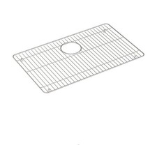Stainless Steel Kitchen Sink Bottom Protector Grid 23" x 14.5" Center Drain Rack