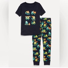 NWT 2PC Set Old Navy Baby Toddler Boy's Snug-Fit Graphic Pajama PJ Trucks 12-18M