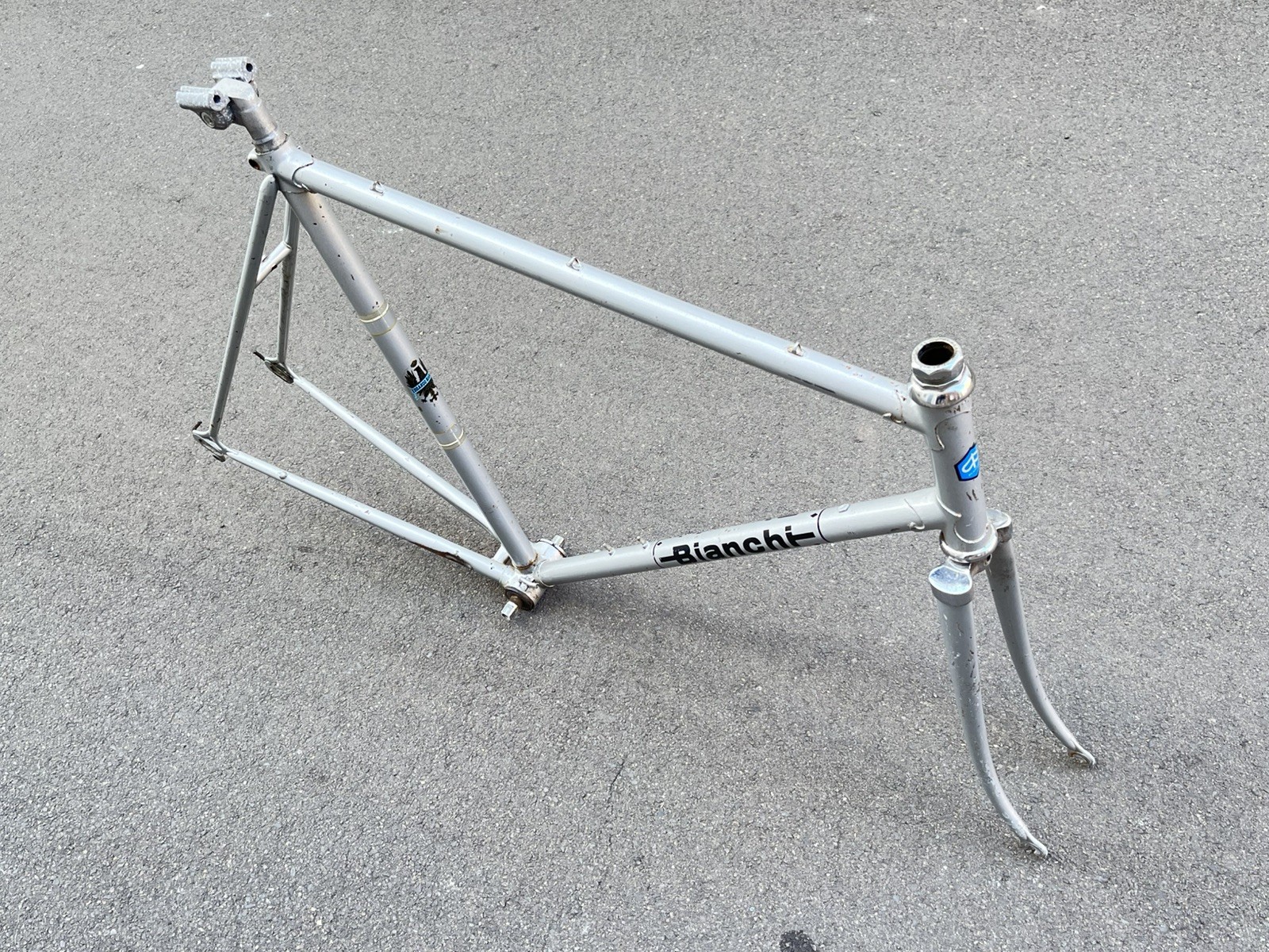 Vintage rare Piaggio Bianchi steel Italian frame set size 59cm, 