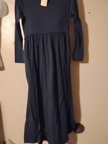 GORLYA Girls Long Sleeve Maxi Navy Blue Dress Sizes 7-8Y - Picture 3 of 5