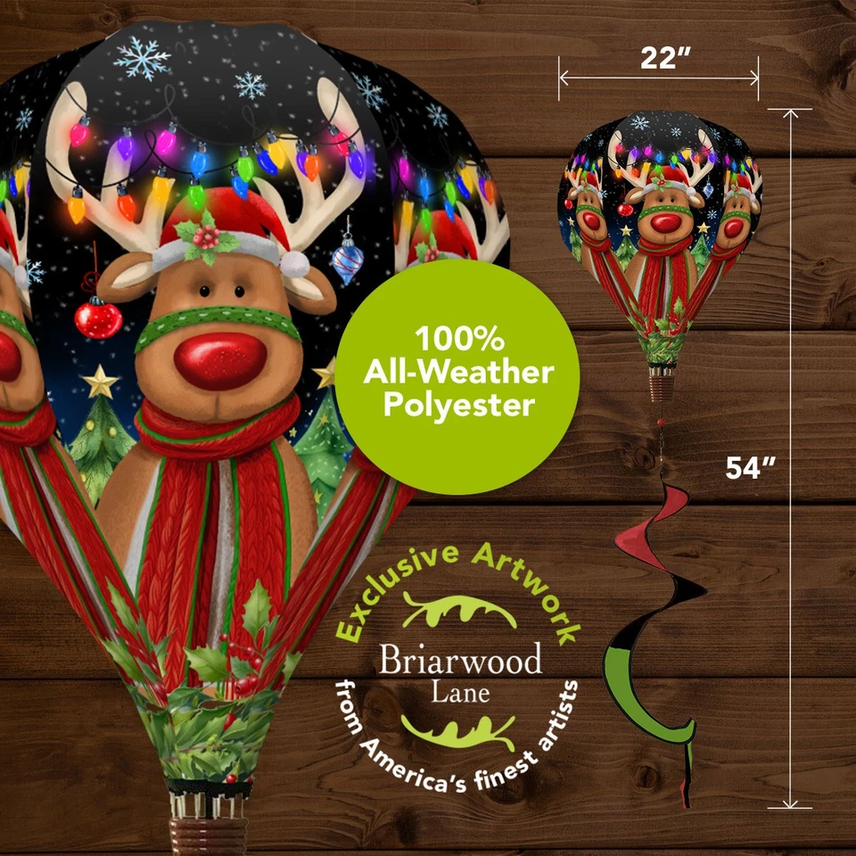 Briarwood Lane Festive Reindeer Hot Air Balloon Spinner - Image 3 of 4