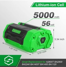 5.0Ah 56v Replacement for EGO 56V Battery Compatible with EGO Cordless Power