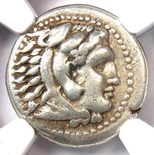 Alexander the Great III Silver AR Drachm 336 BC - NGC VF - Rare Lifetime Issue