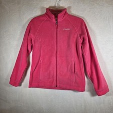 Columbia Girl  s Bright Pink Fleece Zip Jacket Sz L 14/16 - Great Condition