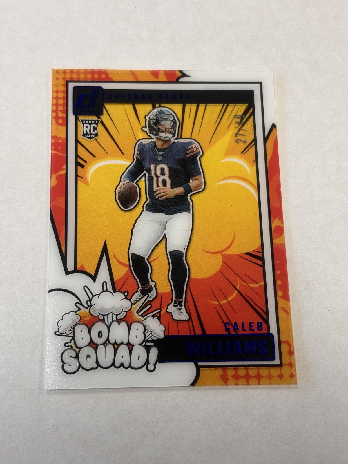 2024 Panini Clearly Donruss - Clearly Bomb Squad Caleb Williams Blue /49 (RC)