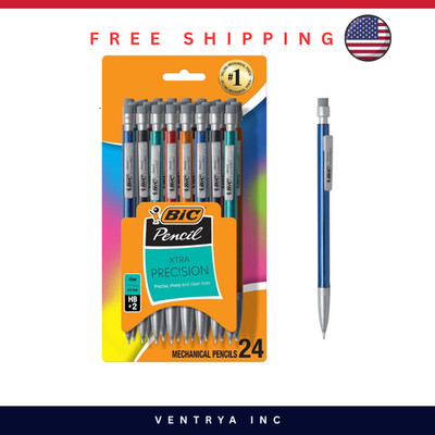 BIC Xtra-Precision Mechanical Pencil Set 0.5mm Fine Point 24 Pack w/ Erasers