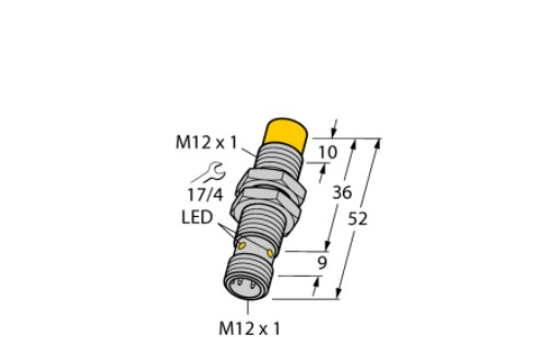 1644340 Turck Inductive Proximity Sensor; M12 Inductive Proximity; 8mm Range; 3