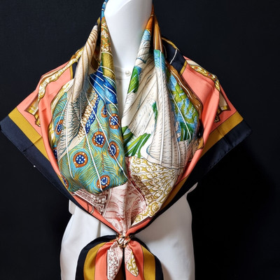 RARE VINTAGE HERMES Silk Scarf ''Brise de Charme'' Carre 90 Duty-free US