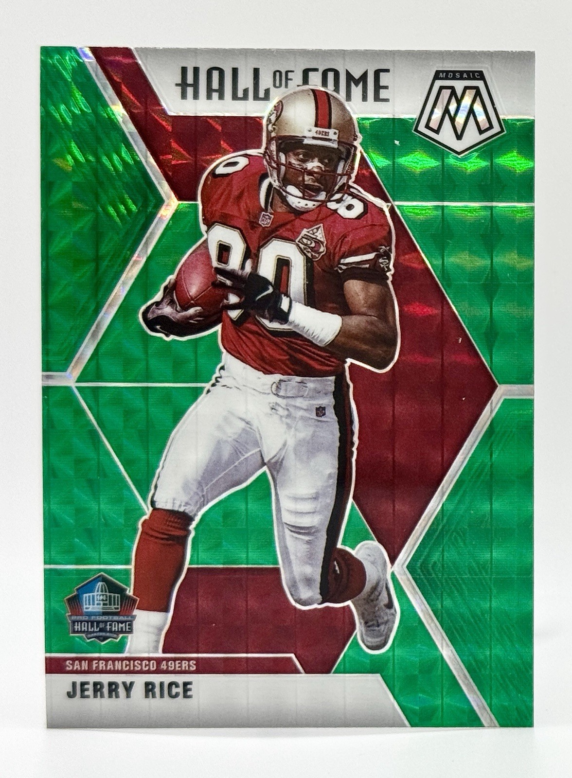 2020 Panini Mosaic Hall Of Fame Prizm Green #287 Jerry Rice San Francisco 49ers