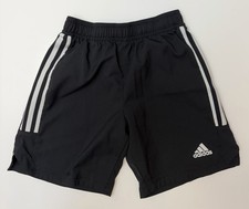 Adidas Youth Medium Black Aeroready Athletic Soccer Shorts School Gym Practice