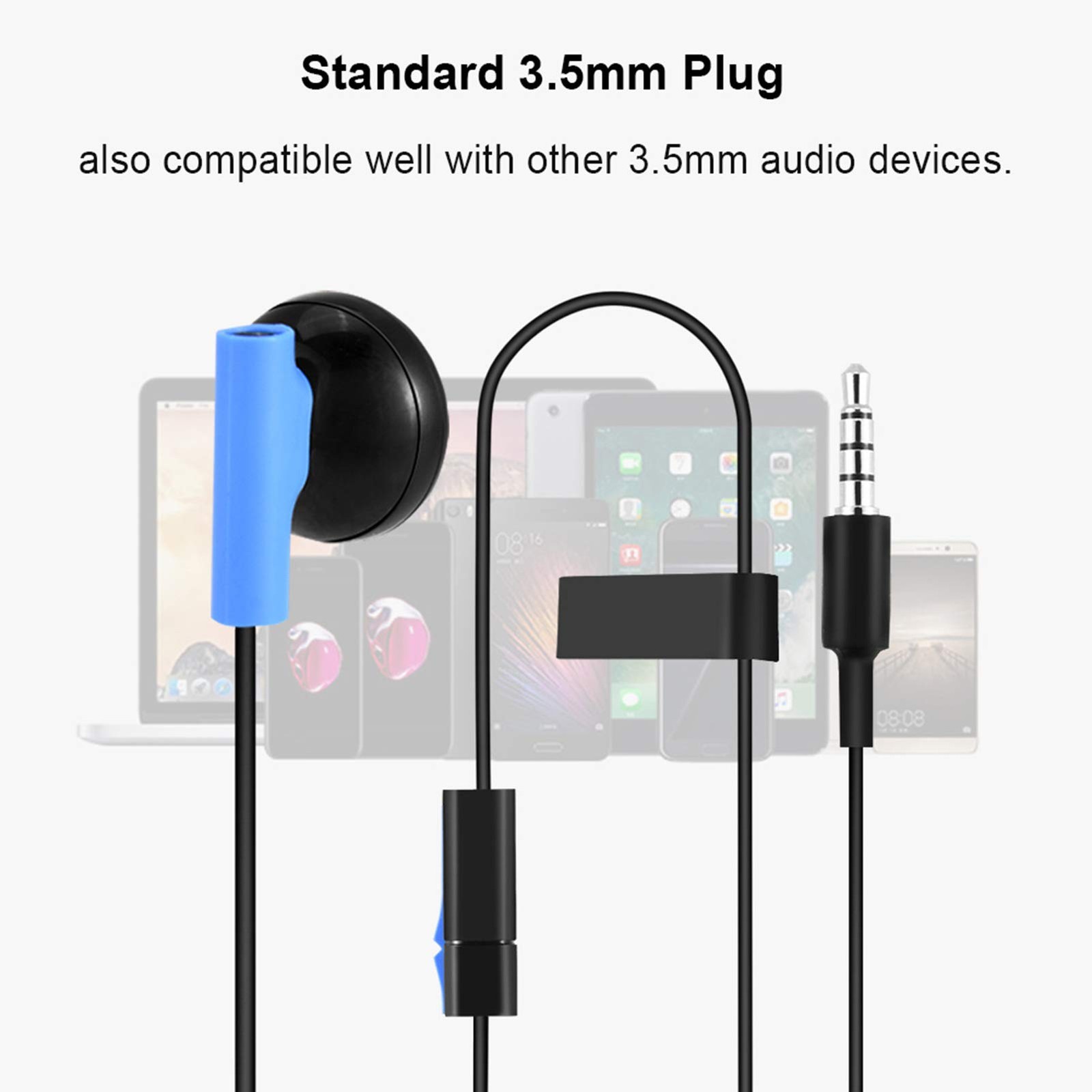 Écouteurs de jeu casque de conversation mono micro 3.5mm ajustable - 3