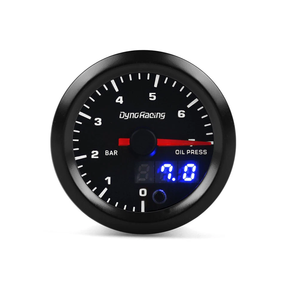 2" 52mm Digital & Pointer 7 Color LED 0-7 Bar Oil Pressure Gauge Meter + Sensor - Image 2 of 4