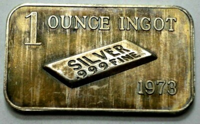 1973 CRABTREE MINT INGOT PARADISE, CALIFORNIA 1 OZ 999 SILVER BAR