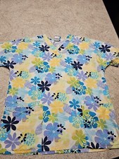 Scrubs HQ Women's Multicolored Floral Pattern Scrub Top Size S