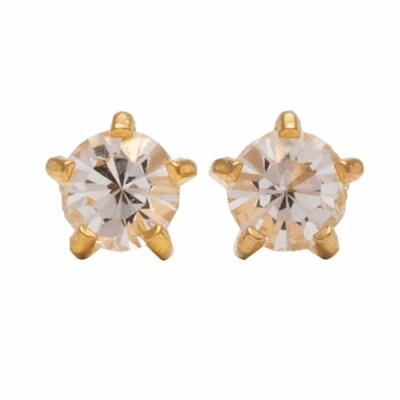 Studex Gold Ear Studs Mini Birthstar In 5 Point Setting April