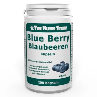 THE NUTRI STORE Blue Berry Blaubeeren vegane Kapseln 200 Stk. - anthocyanreich - PZN: 03740157