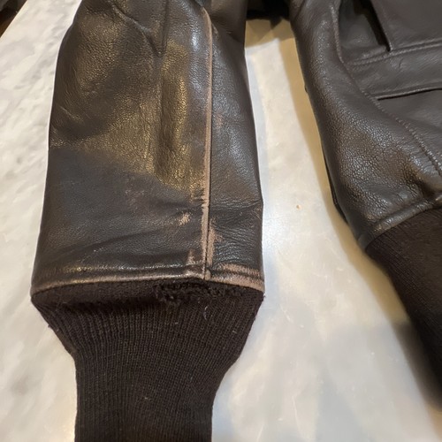 Vintage Navy Cooper Type G-1 Goatskin Leather Flight Bomber Jacket Leather Glove - Picture 13 of 23