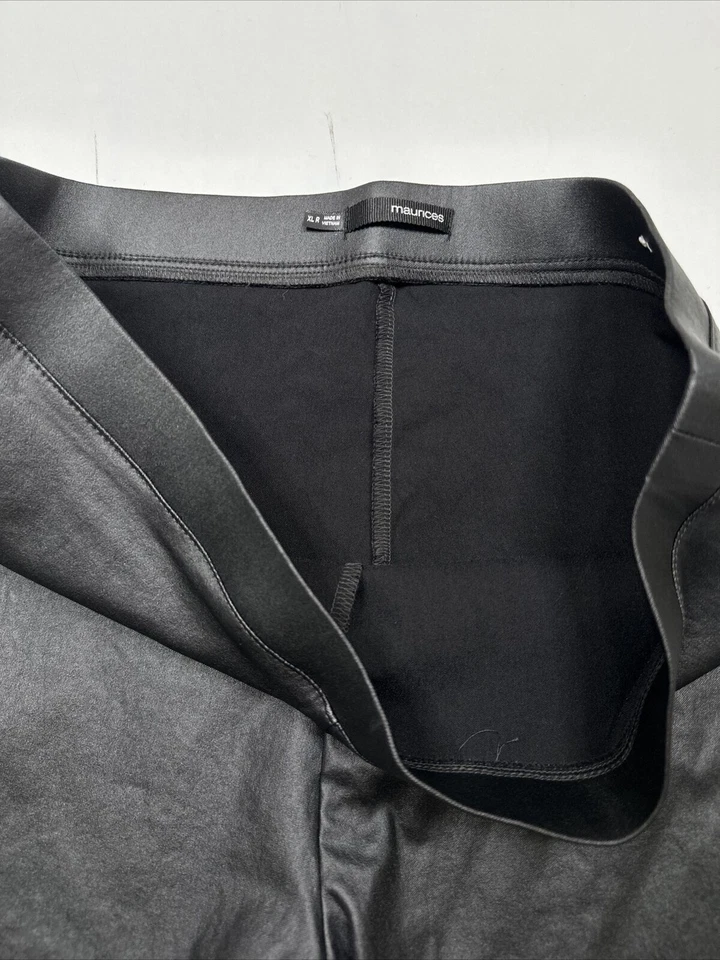 Leggings Maurices de cuero sintético negro para mujer talla XL (medida 34x28) Foto 4 de 4