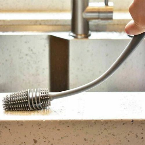 Long Handle Silicone Bottle Brush Cup Scrubber Glass Cleaning Brush Kitchen Tool - Picture 6 of 14