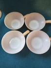 Vintage Fire King Oven Ware Peach Soup Bowls with Handles - Set of 4