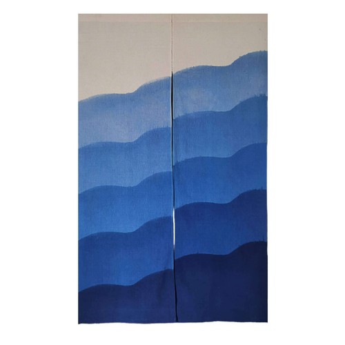Natural Plant Dyed Cotton Door Curtain, Tie-Dye Shibori Noren Door Tapestry - Picture 2 of 3