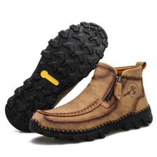 Winter Ankle Boots Genuine Leather Men Sneaker Comfortable Handmade Casual Shoes