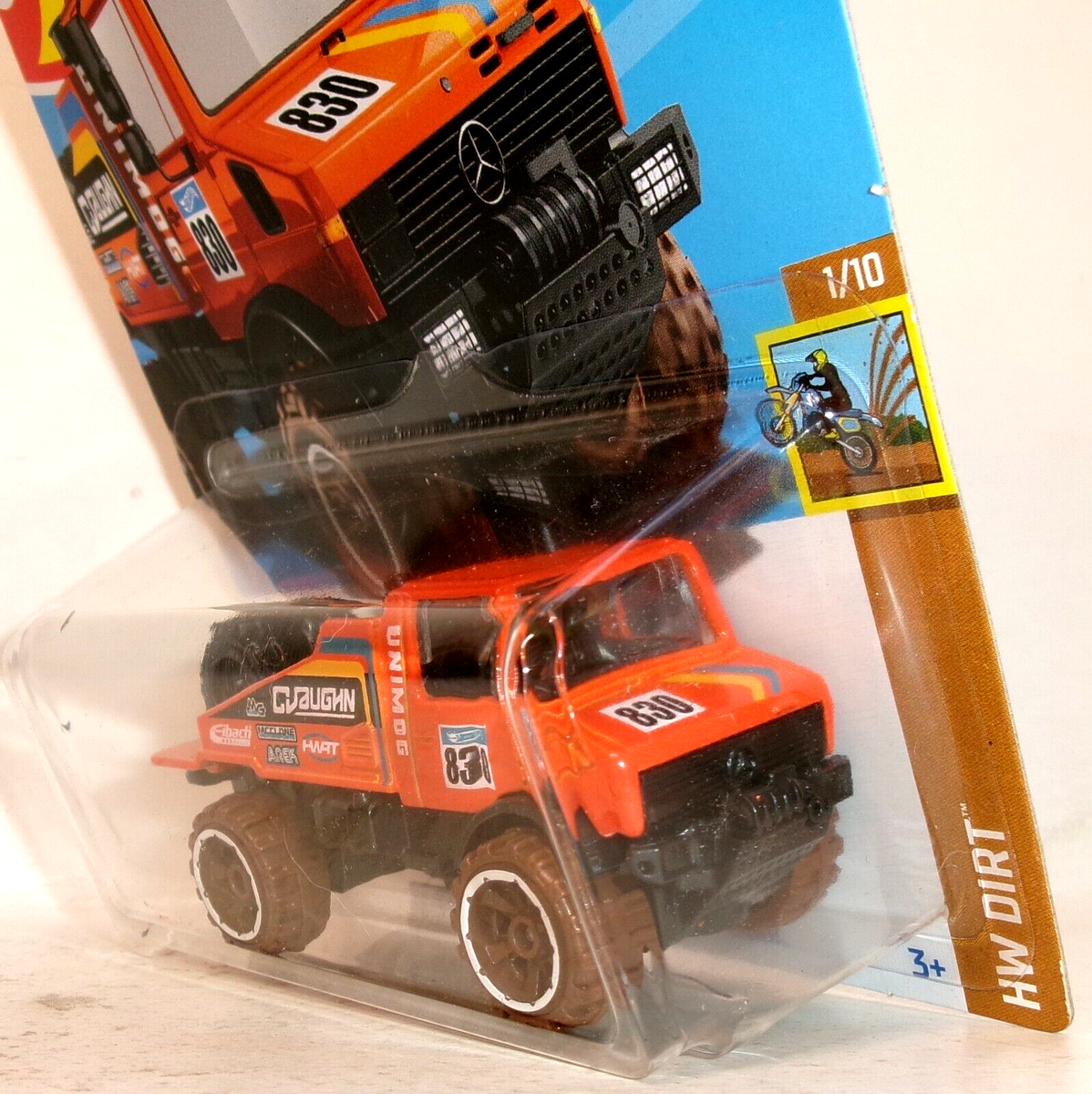 2024 HOT WHEELS 1:64 HW DIRT 1/10 ORANGE MERCEDES-BENZ UNIMOG 1300