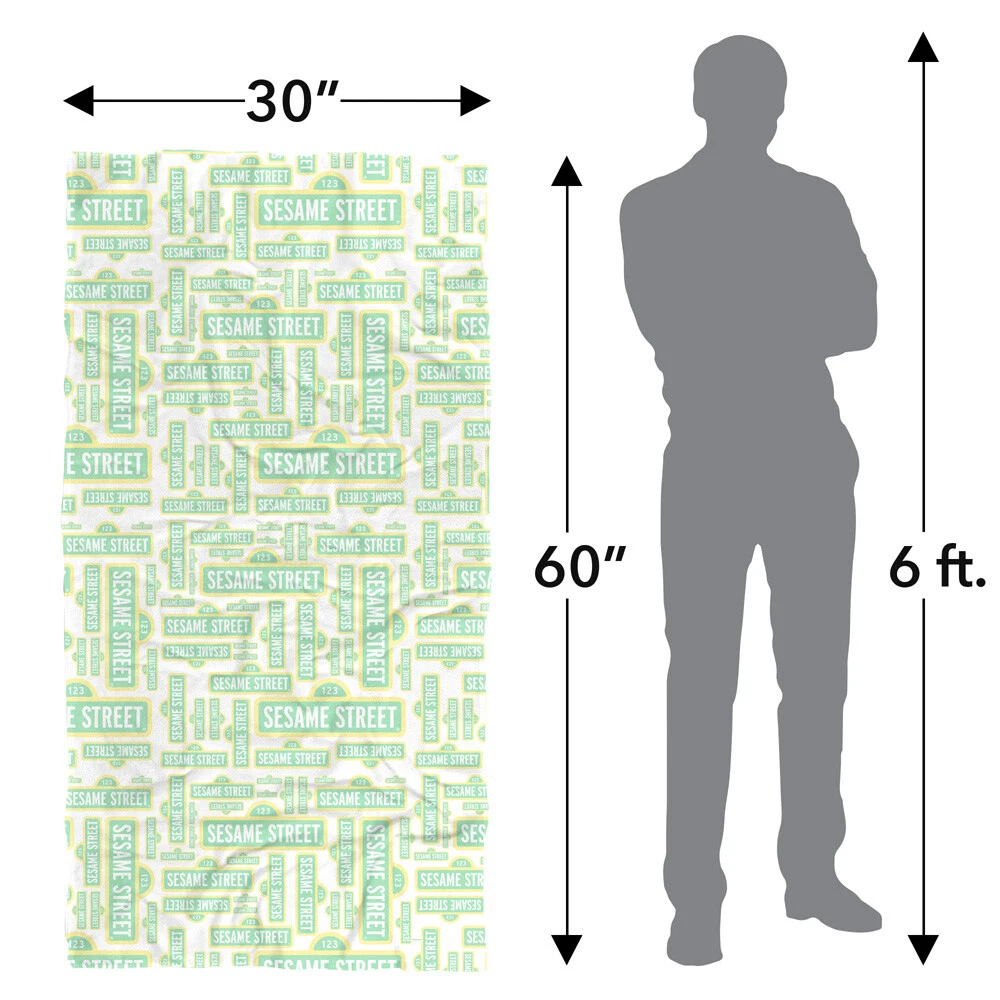 Sesame Street Puzzle Pattern Officially Licensed Beach Towel 30"x60"