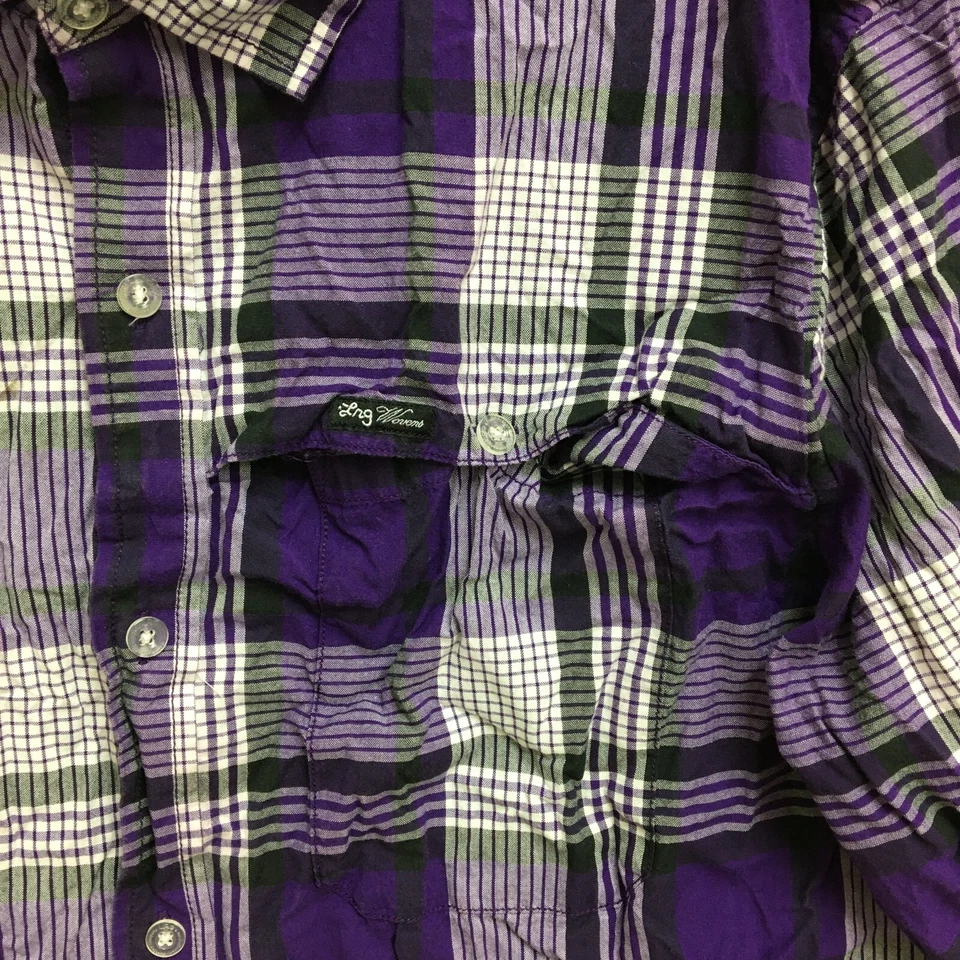 Camisa LRG Tejida Abotonada Extra Grande Púrpura Cuadros Geología Manga Larga Para Hombres XL Foto 3 de 4