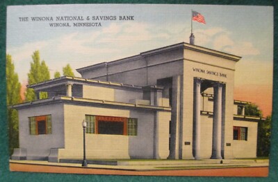 Estate Sale ~ Vintage Postcard - Winona National & Savings Bank, Winona, Minn.