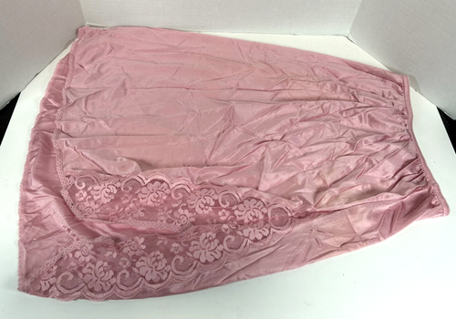 USA Union-Made JC Penney Fantasia M Vintage hellrosa Nylon Spitze Slip mit Seitenschlitz