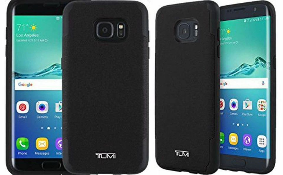 NUEVA FUNDA OEM TUMI de lona recubierta co-moldeada para Samsung Galaxy S7 Edge - negra Foto 4 de 4