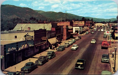 Postcard Overview of First Avenue in Sandpoint, Idaho