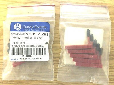 GRAPHIC CONTROLS 10555291 5-Pen Set RED Chart Graph Paper Recorder Marker Pens