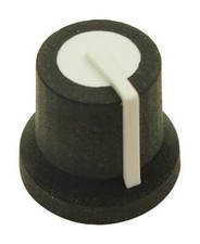 Image of Black 16.2mm Instrument Control knob, 6mm D Shaft, White Indicator - MP170822BR