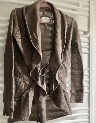 Leichte Jacke XL, Fresh Made (eher 40/42), luftige Musterstrickjacke Wickeloptik