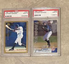 1999 Alfonso Soriano RC Topps Traded T65 & Finest 286 Yankees LOT 2 Graded PSA 9